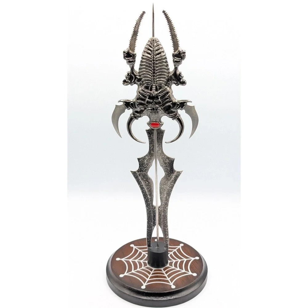 Ceremonial Spider Metal Dagger Fantasy Room Display (12 Inches Tall)